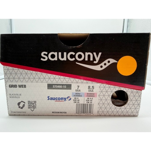 Men's Saucony Grid Web S70466-10 Black Blue Running Shoes Size 7 - Picture 10 of 10